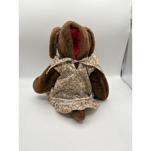 Vintage Wrinkles Brown Dog Hand Puppet The Heritage Collection Wearing Dress - Picture 4 of 10